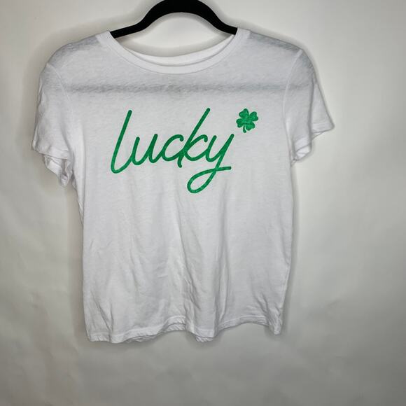 Green White Graphic T Shirt Sz Medium St Patrick's Day - Picture 1 of 3